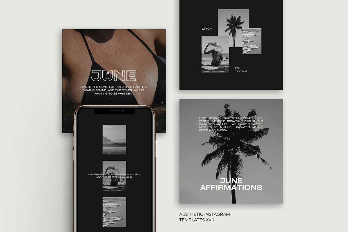 Aesthetic Instagram Templates XVII, a Social Media Template by Instprofi | Studio Estimo (Photo 1 of 12)