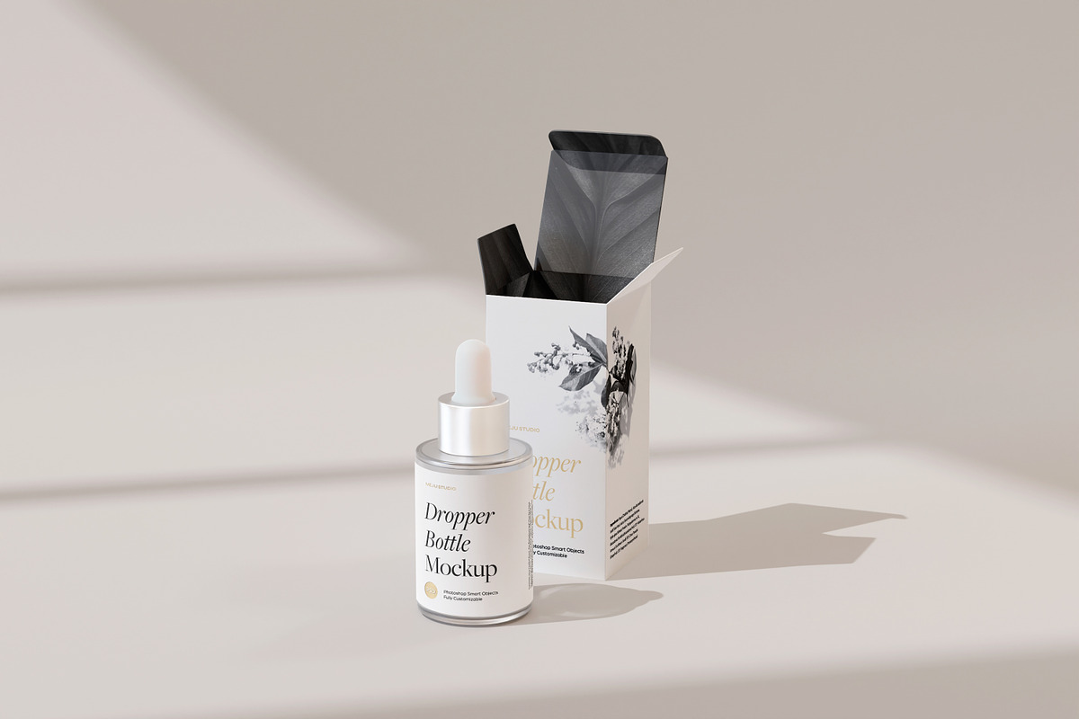 Frosted Glass Dropper Bottle Mockups, a Packaging Mockup by Wildfield Studio (Photo 10 of 13)