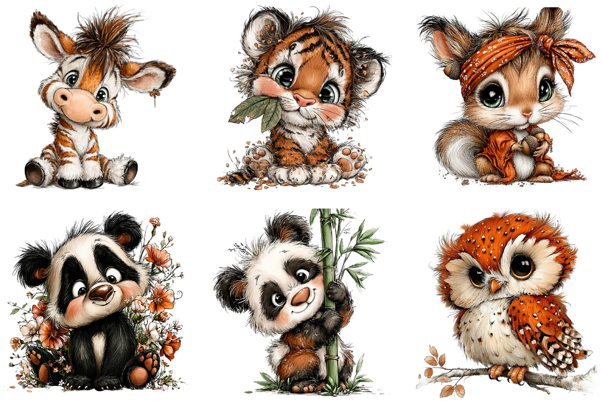 Cute Animals Clipart, an Animal Illustration by DreamArtGraphic (Photo 3 of 5)