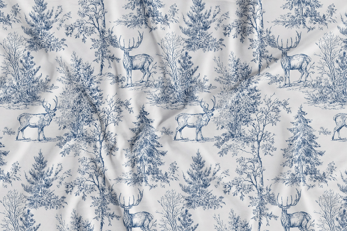 Christmas Toile Seamless Patterns, a Pattern Graphic by Olya Creative (Photo 12 of 21)