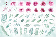 Watercolor floral marsala, an Illustration by BrushArtDesigns (Thumbnail 2 of 10)