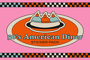 50's American Diner Sticker Pack, an Object Graphic by Creativity Bucketlist (Thumbnail 1 of 3)
