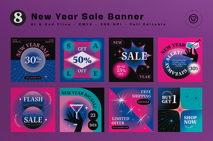 Black Edgy New Year Sale Banner, an UI Kit Template by graphicook