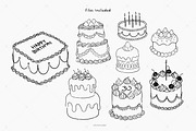 Hand-Drawn Birthday Cake Clipart, a Food Illustration by Victoruler (Thumbnail 7 of 7)