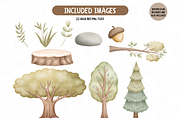 Watercolor Woodland Clipart Bundle, an Illustration by TatiMockup (Thumbnail 3 of 4)