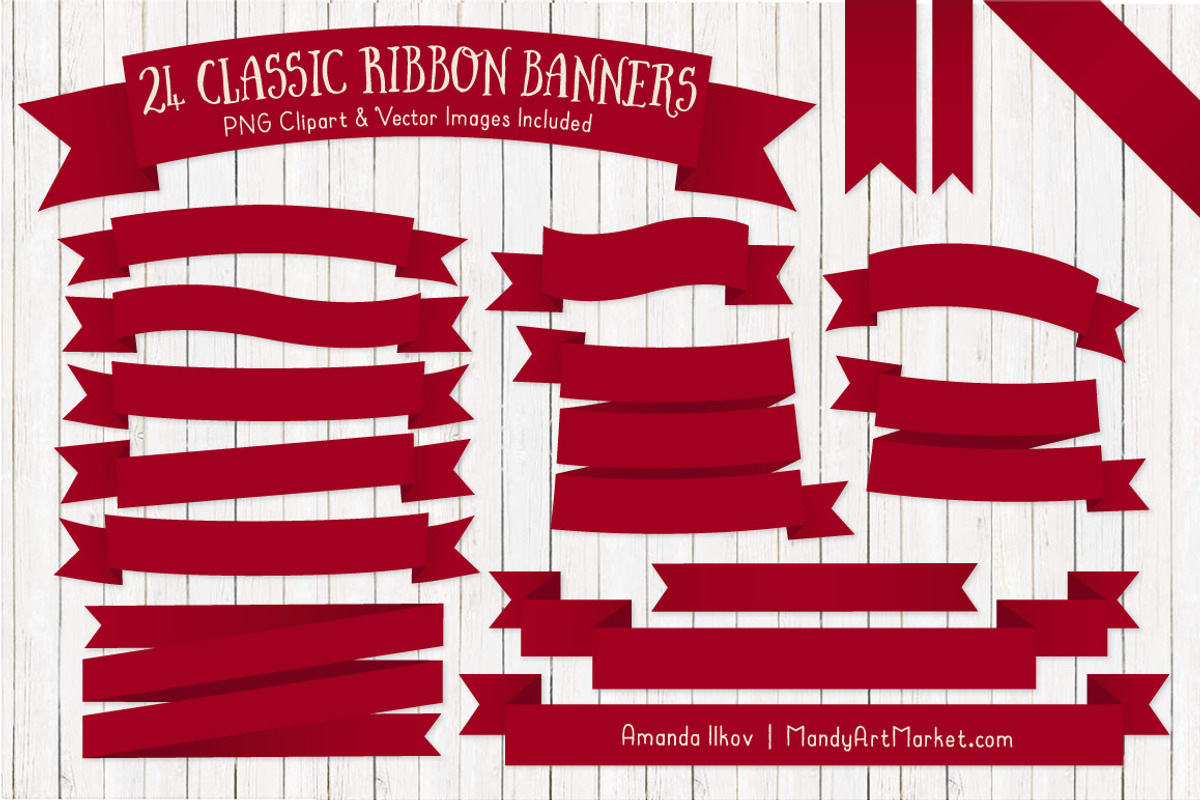 Ruby Ribbon Banner Clipart, an Illustration by Amanda Ilkov (Photo 1 of 4)