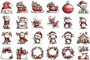 Whimsical Christmas Clipart Bundle, an Illustration by DreamPrint404 (Thumbnail 2 of 6)