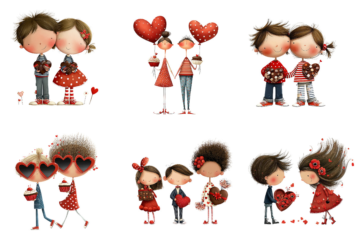 Quirky Valentine Clipart, an Illustration by CreationArt (Photo 5 of 7)