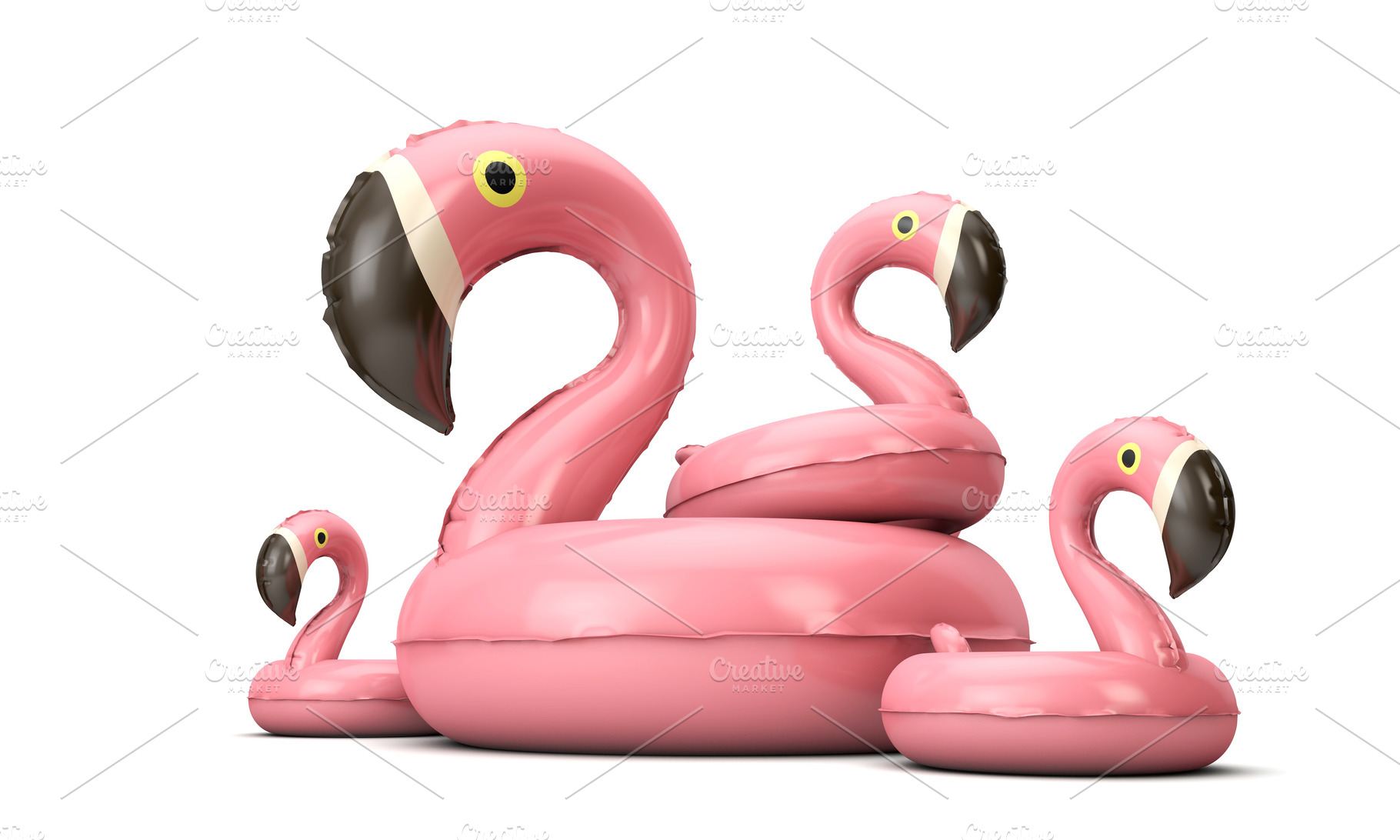 Pink inflatable flamingo featuring flamingo, summer, and pink, a Holiday Photo by ink drop