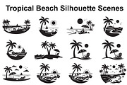 Coastal Paradise Silhouette Set, an Object Graphic by Creativeshirt (Thumbnail 1 of 3)