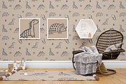 Cute Dinosaures Seamless Pattern, a Pattern Graphic by Marketello Studio (Thumbnail 7 of 11)