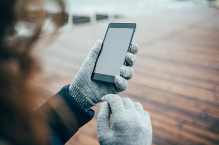 Mobile phone with blank screen in female hands, a Person Photo by progressman