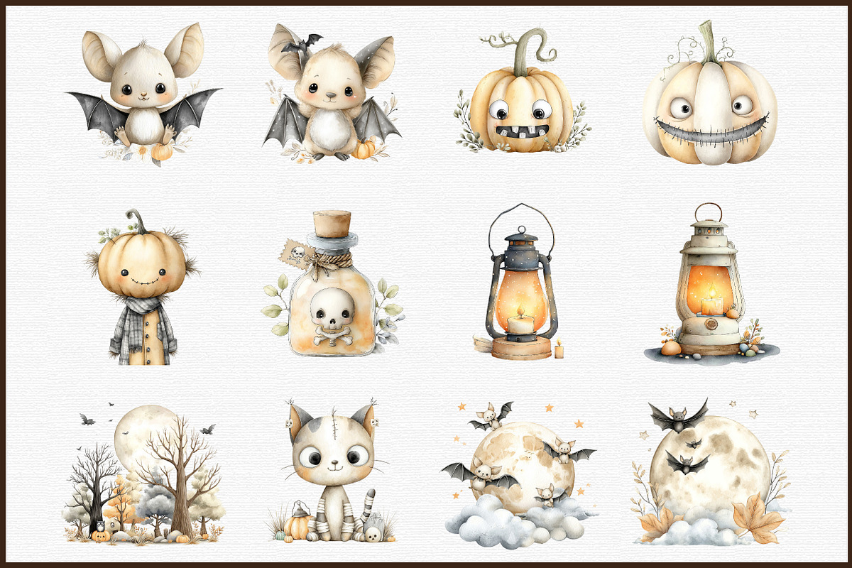 Vintage Creepy Halloween Clipart Bun, an Illustration by Sublimation Artist (Photo 3 of 6)