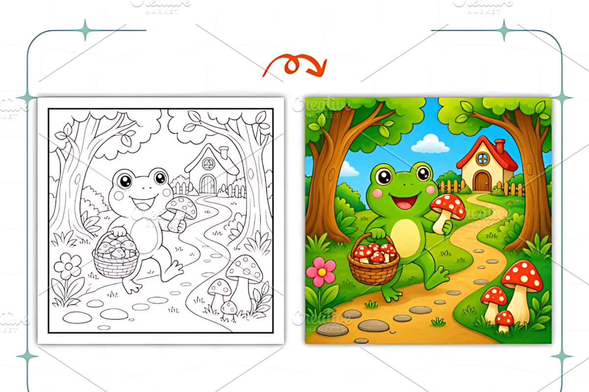 Bold Easy Frog Days Coloring Book, an Object Illustration by Coco Bloom (Photo 3 of 8)