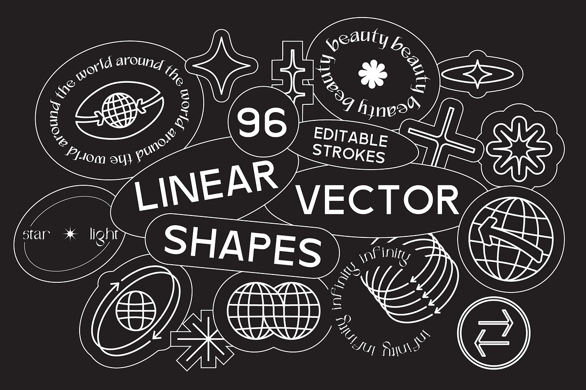 96 Linear Vector Shapes, a Graphic by Vanzyst (Photo 1 of 7)