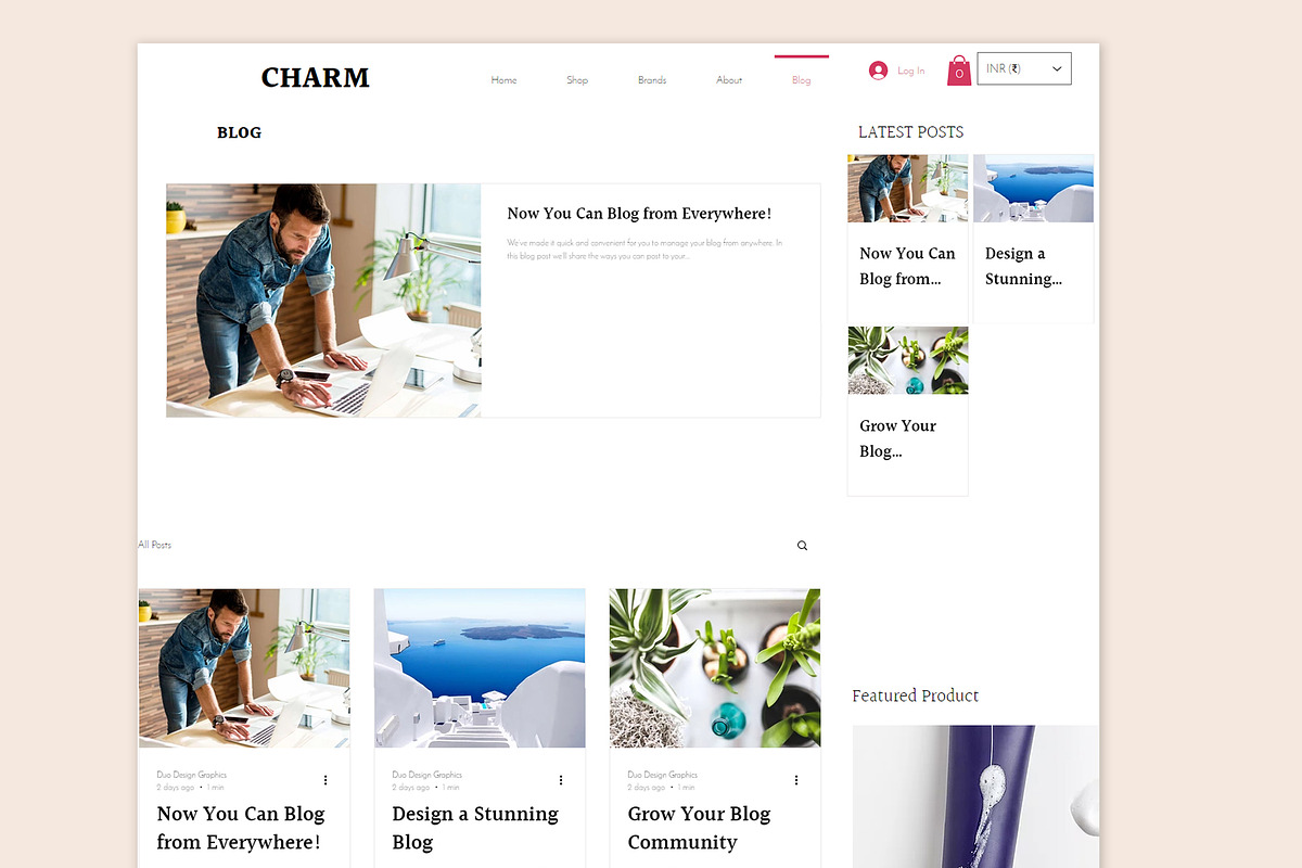 Ecommerce Wix Studio Template Charm, a Wix Template by Design Unique (Photo 5 of 8)