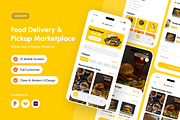 Delivo - Food Delivery App Design, an App Template by productype1 (Thumbnail 1 of 5)