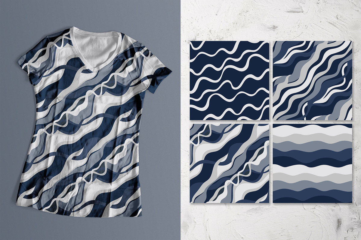Wavy seamless patterns, a Pattern Graphic by pineart (Photo 3 of 6)