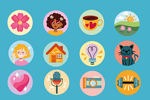 Kawaii Lifestyle Icon Set, a Templates & Theme by studiogstock