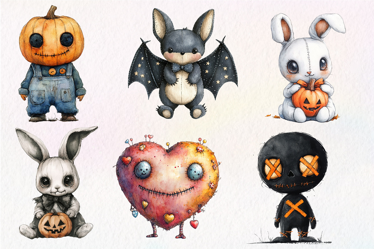 Whimsical Halloween Doll Sublimation, an Illustration by Dream Creation (Photo 3 of 7)