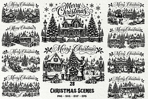 Christmas Village SVG Graphics