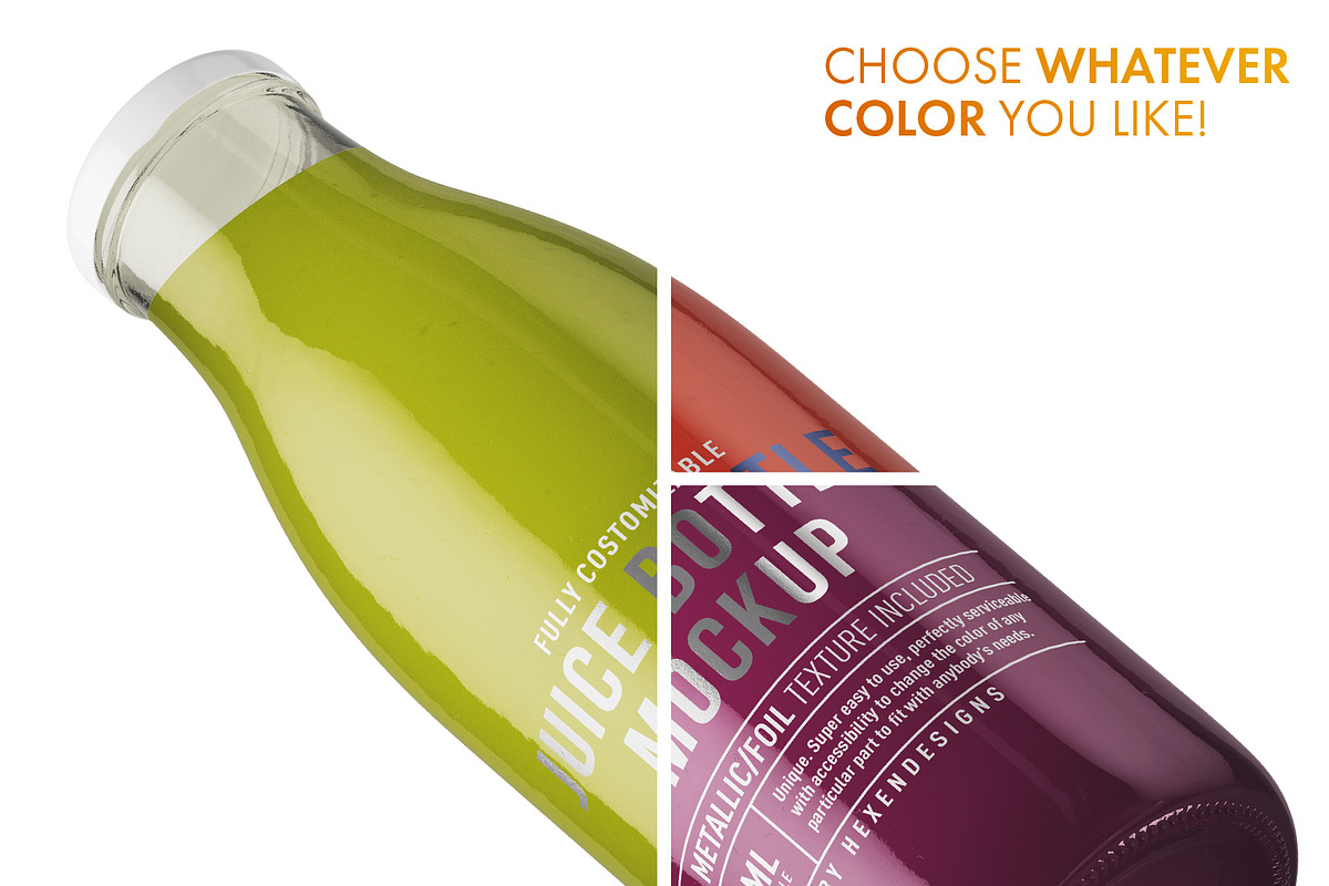 Juice Round Bottle Mockup, a Product Mockup by HexenDesigns (Photo 6 of 12)