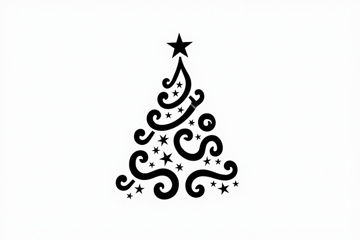 Elegant Christmas Tree Silhouette Se, an Illustration by balal (Photo 4 of 21)