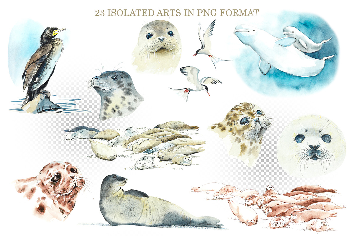 Watercolor Wild Animals, an Animal Illustration by Budogoshch (Photo 2 of 5)