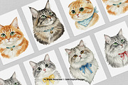 15 Bundle Watercolor Cats Face Flufy, an Animal Illustration by Morspective (Thumbnail 3 of 8)