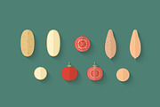 Flat Vegetables Set, an Illustration by Alex Serada (Thumbnail 16 of 17)