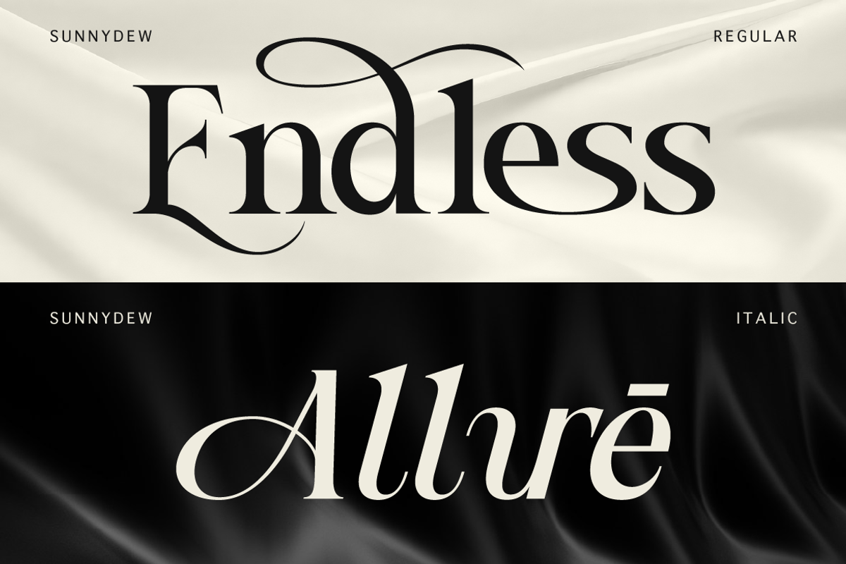 Sunnydew, a Serif Font by Burntilldead (Photo 4 of 11)