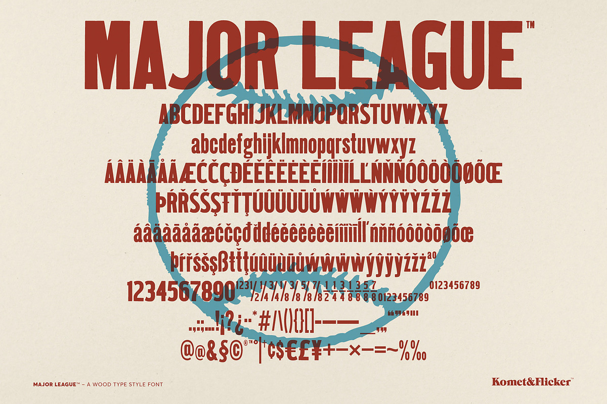 Major League - A Wood Type Font, a Sans Serif Font by Komet & Flicker (Photo 14 of 14)