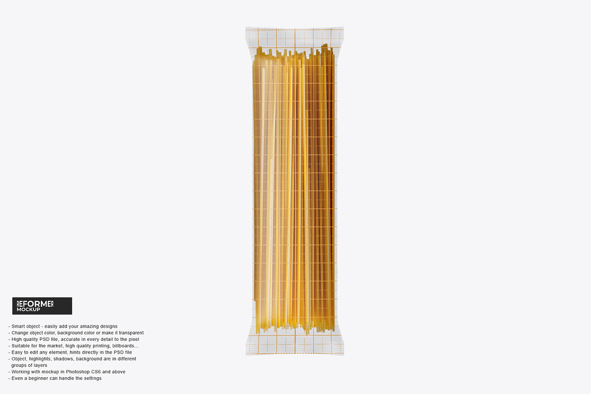 Matte Spaghetti Pasta Bag Mockup, a Packaging Mockup by Reformer Mockup (Photo 4 of 4)