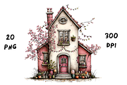 Whimsical Floral Spring House, a Seasonal Illustration by GiraffeCreative (Thumbnail 8 of 20)