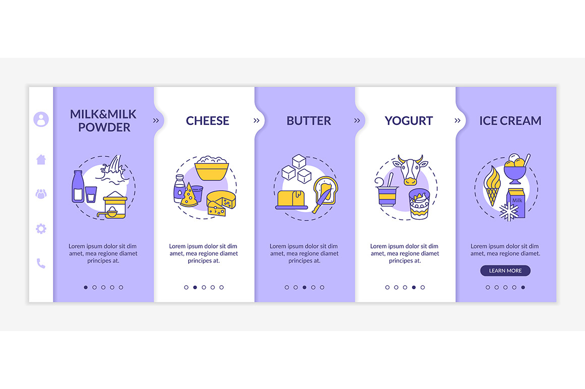 Dairy Products Mobile Web Pages by Img Visuals  Creative Market