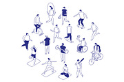 150+ Isometric Line People Set, a Person Illustration by Vector_Art (Thumbnail 6 of 16)