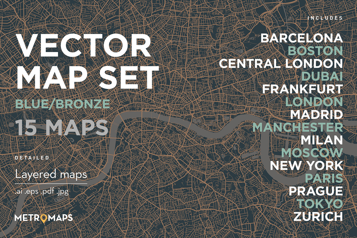 SALE 50% off – MAP SET – 15 Maps, a Graphic by MetroMaps (Photo 1 of 16)