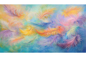 Colorful feather pattern on soft, an Illustration by Lermont51