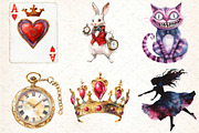 Alice in Wonderland Clipart, an Illustration by DreamCafeArt (Thumbnail 4 of 7)