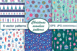 Christmas seamless pattern. Set 2
