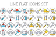 Line flat icon set, an Outline Icon by AlexZeL (Thumbnail 3 of 4)