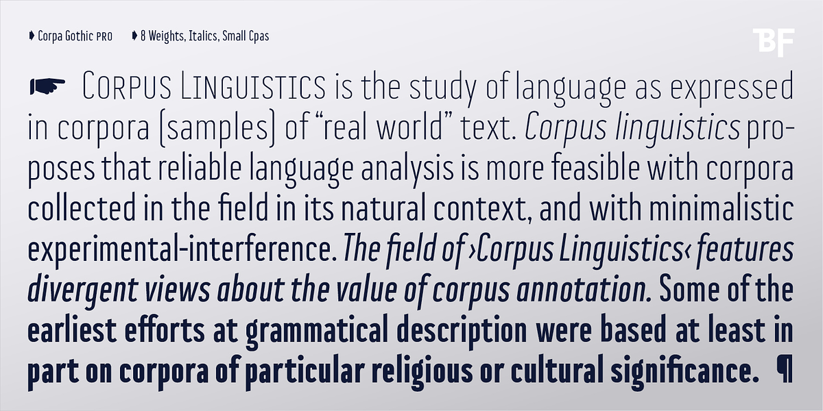 BF Corpa Gothic Pro, a Sans Serif Font by BrassFonts (Photo 6 of 15)