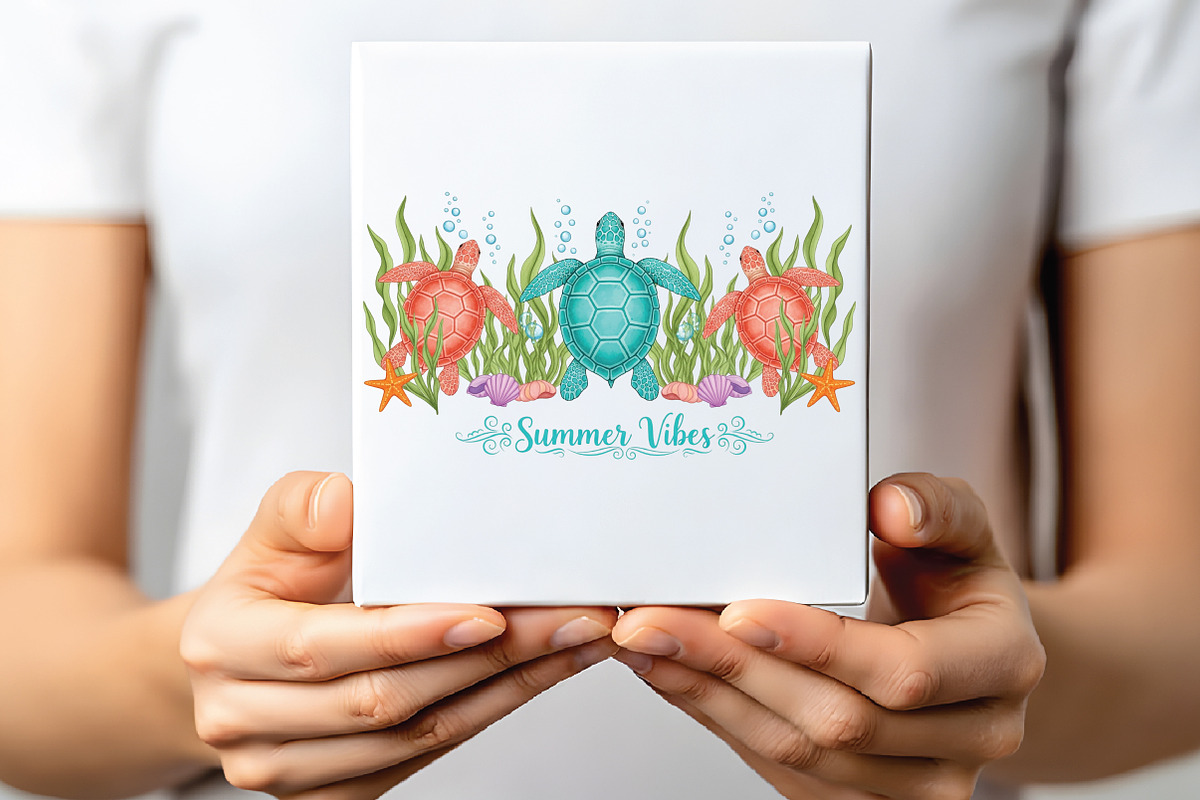 Summer Vibes Sea Turtle Beach PNG, an Illustration by CraftArtStudio (Photo 2 of 4)