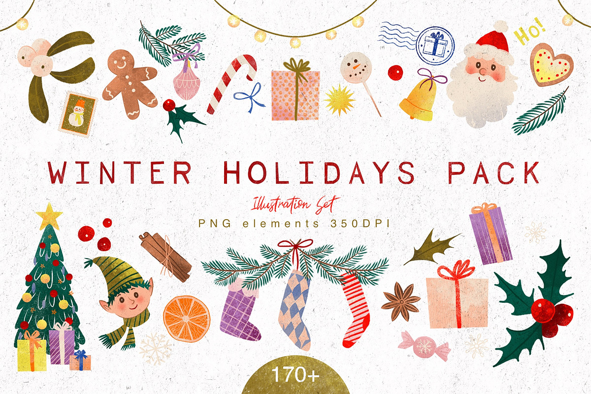 WINTER HOLIDAYS PACK, an Illustration by Maria Summer (Photo 1 of 24)