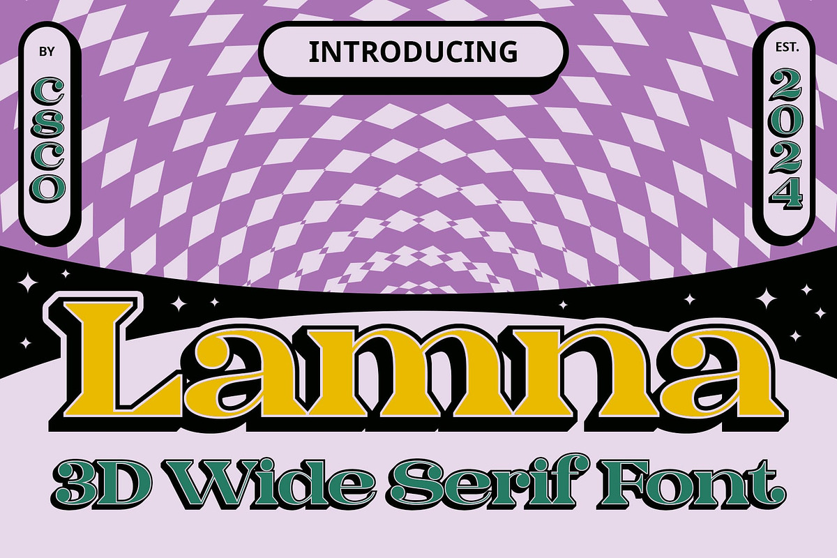 Lamna 3D, a Serif Font by Craft Supply Co. (Photo 1 of 8)