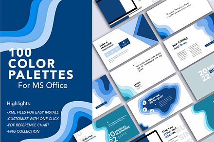 100 Color Palettes For MS Office