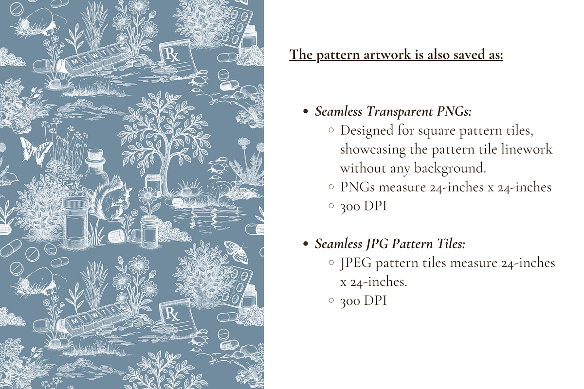 Medical Toile de Jouy Pattern, a Background Graphic by Hughes Studio (Photo 6 of 8)