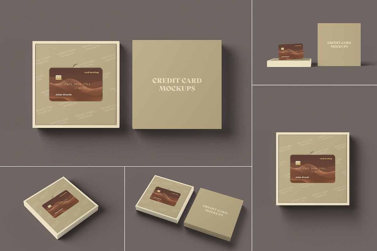 Credit Card with Box Mockups, a Mockup by artimasa (Photo 1 of 7)