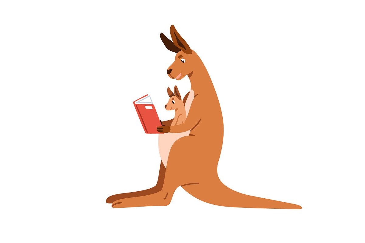 Cute happy kangaroo animals set, an Animal Illustration by Good Studio (Photo 12 of 15)