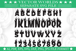 Fire Font Svg, Fire, Word, Font Svg